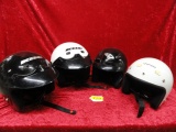 (4) MOTORCYCLE HELMETS: CYRER, VEGA AND (2) KBC