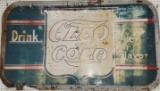 VINTAGE METAL CLEO COLA SIGN- FADED,55X32