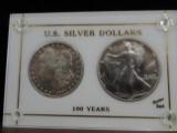US SILVER DOLLARS, 100 YEARS,