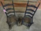 (2) ANTIQUE CHILDS LADDER BACK ROCKERS WITH RUSH SEATS