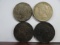 4 CIRCULATED PEACE SILVER DOLLARS: 1922, 1922-S (2) 1924