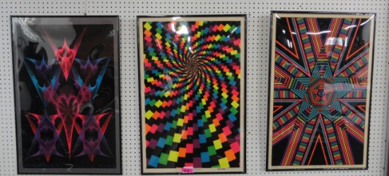 (3) BLACK LIGHT POSTERS FROM THE 1970'S