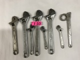 (7) CRESCENT WRENCHES & (1) MASTER WRENCH