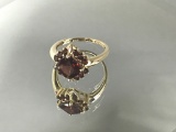 14KT GOLD AND DEEP RED TOURMALINE RING