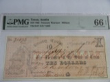 PMG GRADED TEXAS, AUSTIN $10 1862 TREASURY WARRANT