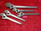 5 LARGE SIZE CRESCENT WRENCHES (4) 16