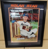 NOLAN RYAN'S FRAMED AND SIGNED 