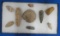 COLLECTION OF 9 NATIVE AMERICAN POINTS AND SCRAPERS