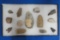 COLLECTION OF 13 NATIVE AMERICAN POINTS AND SCRAPERS