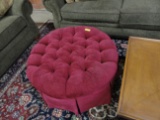 RUBY RED TUFTED OTTOMAN
