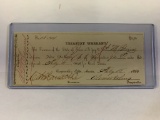 1862 PAID $5.00 TEXAS TREASURY WARRANT