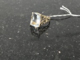 14KT GOLD AND TOPAZ RING,
