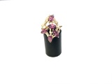 14KT YELLOW GOLD AND TOURMALINE FASHION RING: