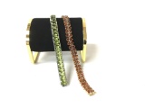 2 14KT GOLD AND GEMSTONE BRACELETS: