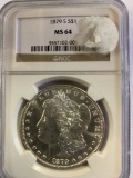 NGC GRADED MS64 1879-S MORGAN SILVER DOLLAR