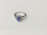 10KT WHITE GOLD AND TANZANITE RING