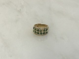 14KT GOLD, DIAMOND AND TOURMALINE RING: