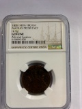 NGC GRADED GENUINE 1808 INDIA 10 CASH MADRAS PRESIDENCY,