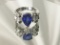 18KT WHITE GOLD, DIAMOND AND TANZANITE RING