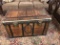 ANTIQUE WOOD & BRASS TRUNK,