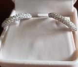 18KT a WHITE GOLD PAVE DIAMOND EARRINGS