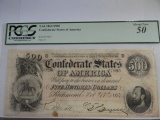 PCGS GRADED A 50 T-64 1864 $500 CSA NOTE