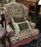 UPHOLSTERED WING BACK CHAIR, CONTEMPORARY STYLE