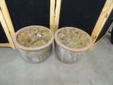 (2) LARGE CONCRETE PLANTERS