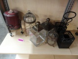 COLLECTION OF GLASS AND METAL JARS