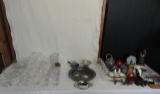 TABLE OF ASSORTED GLASS, AND SERVING WARE- ENTIRE TABLE, ONE MONEY