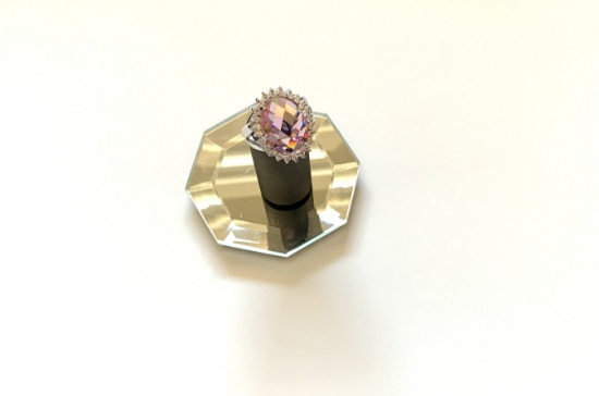 STERLING AND WATERMELON TOURMALINE HALO RING