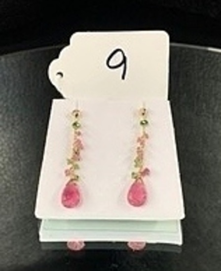 14KT GOLD AND TOURMALINE EARRINGS