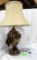 GOLD URN TABLE LAMP W  BRASS BASE. 31