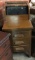 ANTIQUE OAK TAMBOR FRONT DESK TOP FILE