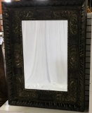 LARGE OVERSIZED MIRROR WITH HEAVILY CARVED FRAME
