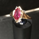 10KT YELLOW GOLD & RUBY RING