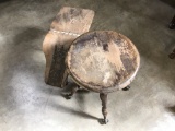 RUSTIC STOOL & BOOT SHINE STAND