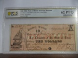 PCGS GRADED $10 1862 STATE OF TEXAS TREASURY WARRANT