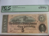 PCGS GRADED 1864 $5 CONFEDERATE STATES OF AMERICA,