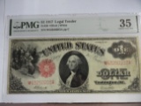 PMG GRADED $1 1917 LEGAL TENDER, FR #38