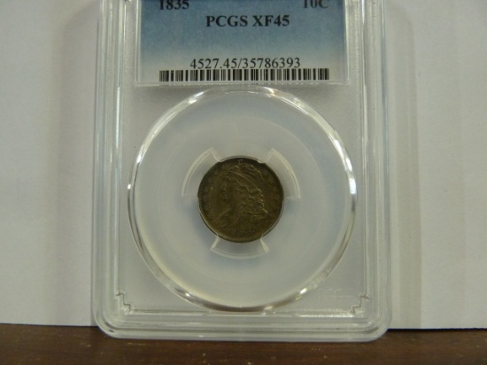 PCGS GRADED XF45 1835 CAPPED BUST DIME