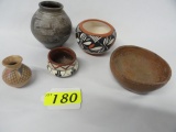 5 PIECES NATIVE AMERICAN POTTERY