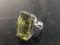 14KT WHITE GOLD AND PERIDOT STATEMENT RING