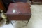 FAUX  ALIGATOR COVERED BOX ON IRON STAND, 19X14X24