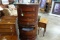 PAIR OF MARBLE TOP OVAL SIDE TABLES OR NIGHTSTANDS
