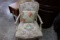ANTIQUE FRENCH STYLE SIDE CHAIR WITH NEEDLEPOINT SEAT AND BACK