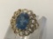10KT GOLD AND LONDON BLUE TOPAZ RING,
