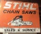 STIHL CHAIN SAW DOUBLE SIDED PORCELAIN SIGN