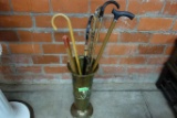 BRASS UMBRELLA STAND WITH 6 CANES