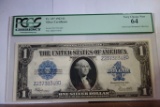 PCGS FR. 237 1923 $1 SILVER CERTIFICATE, GRADED VERY CHOICE NEW 64